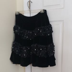 Womens Black Velvet Armani Skirt Size 8